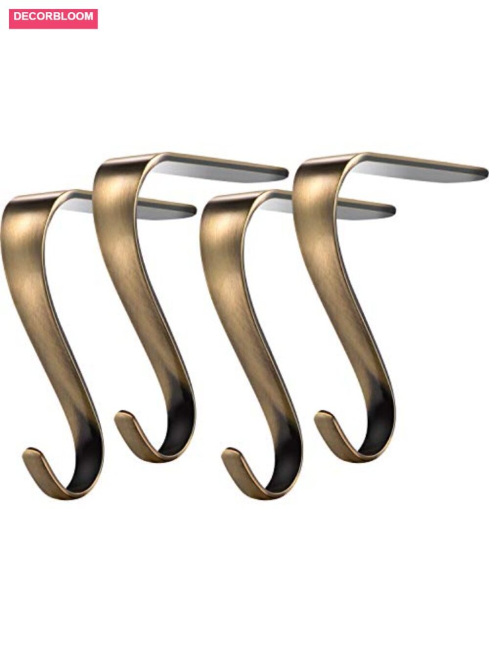 4 Pcs Christmas Stocking Holders Metal Mantel Hangers Hooks